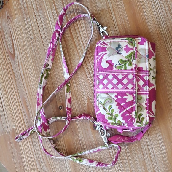 Vera Bradley Quilted Crossbody Wallet Julep Tulip Pink - Picture 2 of 11